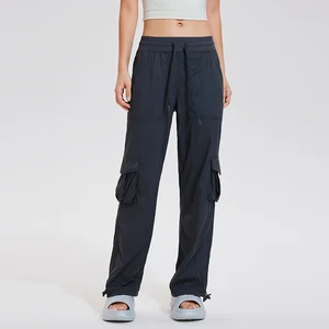 Streetwear Pants Multi-Pocket Straight-Leg Cargo Pants High Street Workwear Style Overalls Loose Casual Women's Pants