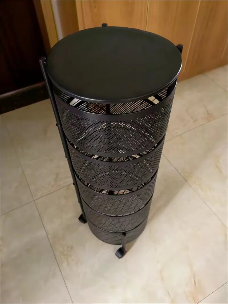 Kitchen Trolley Rack Rotating Storage Shelf Multifunctional Rotating