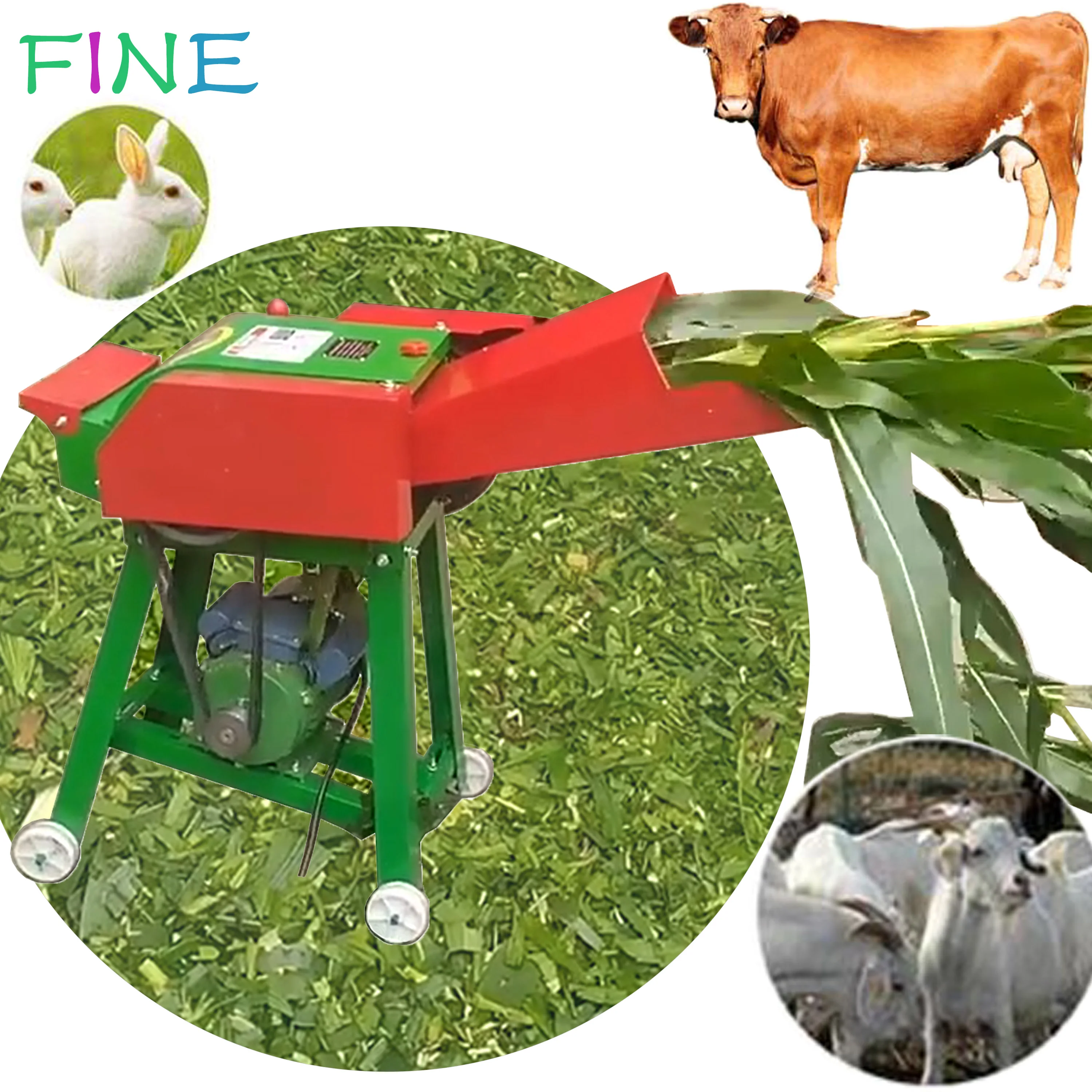 Cutting Machine Animal Feed Grass Silage Paddy Mini Chaff Cutter Machine