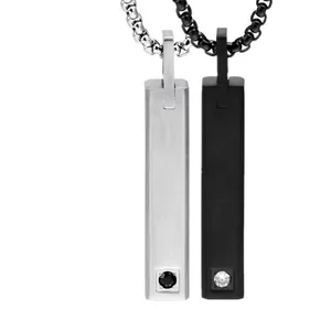 Tizti Jewelry Stainless Steel Column Pendant Stainless Steel Jewelry bar Necklace Blank Engravable Bar Necklace Pendant