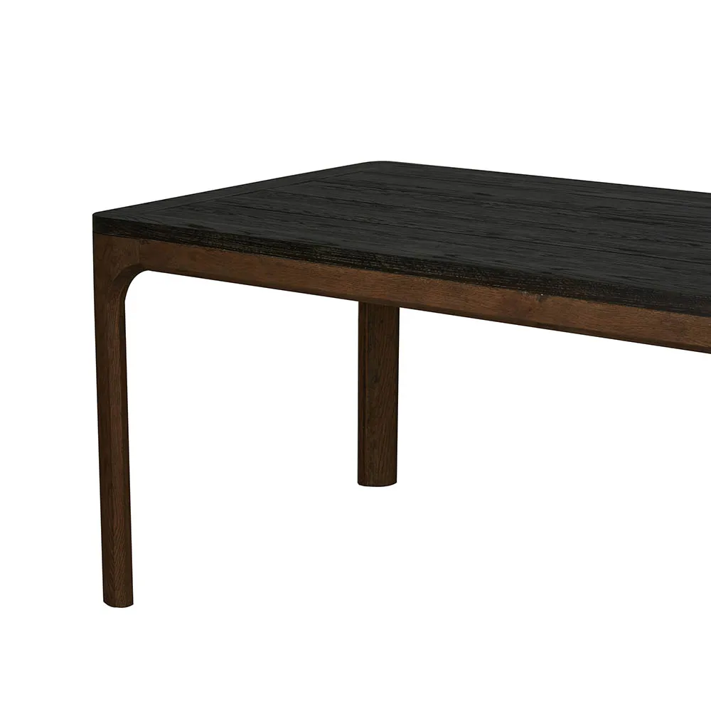 Mrs Woods Rectangle Dining Table Vintage Rustic Dark Color Black Top