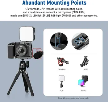 NEEWER CA003S Protective Metal Video Rig ZV-E10 Camera Cage With Silicone Grip detail image