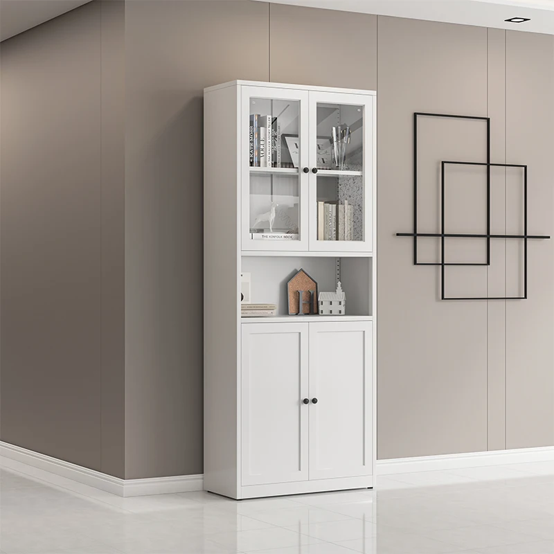 Cheap Office Shelves Bookcase with Glass Modern Book Cabinet for Living Room Use