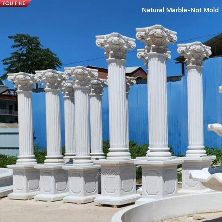 Solid Marble Stone Gate Column Roman Pillar Building Ornamental