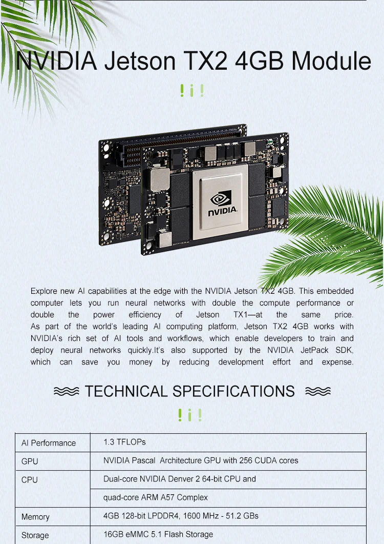 Original Factory Nvidia Jetson Tx2 Series Tx Module With Network Chip