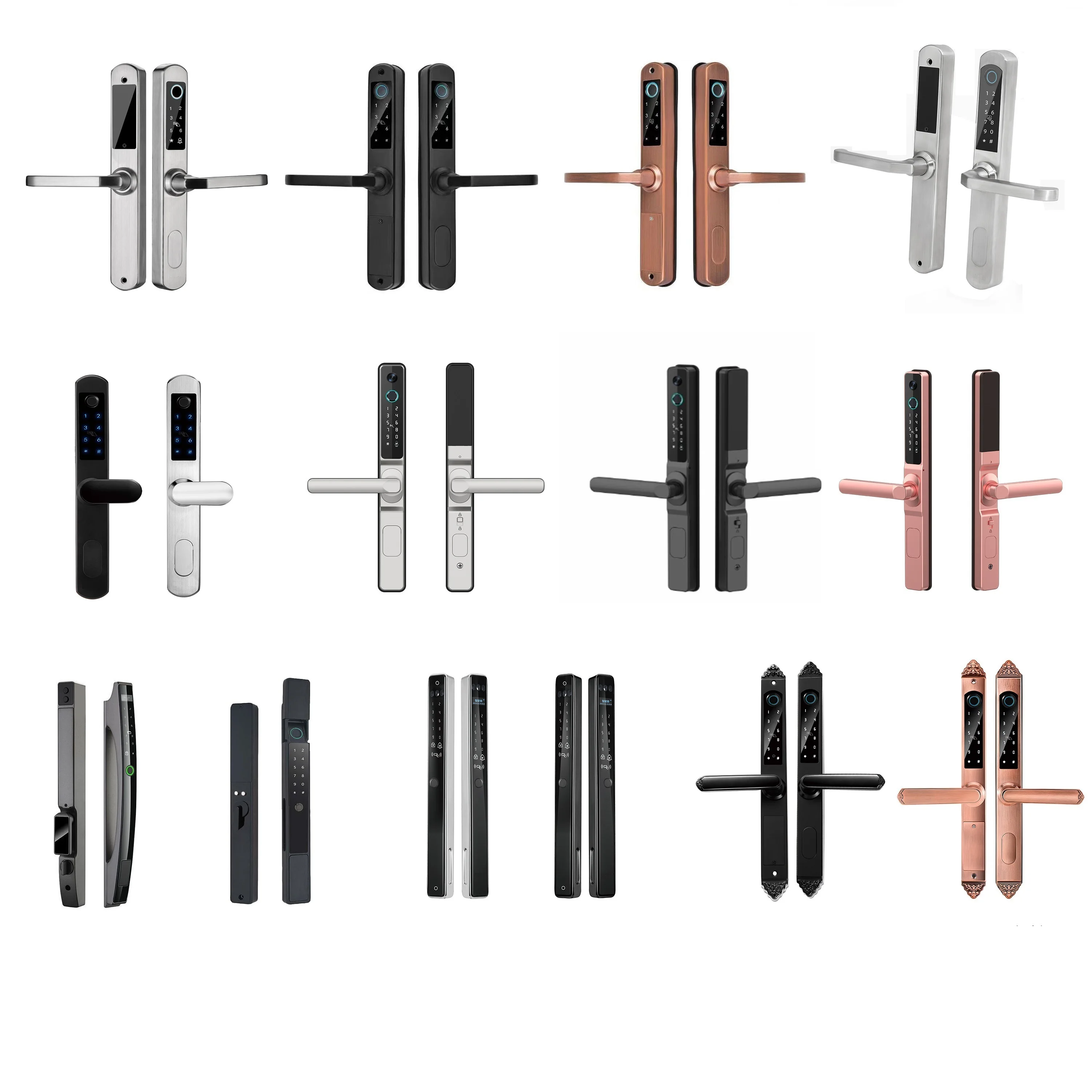 Security Rim Lock Electric Smart Locks Antitheft Intelligent Motorized Rim Lock With Rfid Card