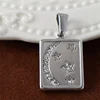 silver square pendant