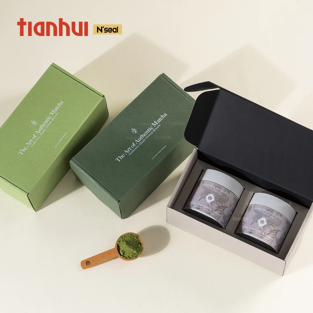 Tianhui Food Grade Metal Tins with Airtight Seal Screw Lid for Matcha Tea Powder Packaging