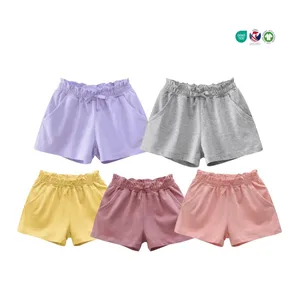 Wholesale Summer Casual Kids Clothes Solid Cotton Girl's Shorts Plus Size Hot Pattern Shorts for Babies