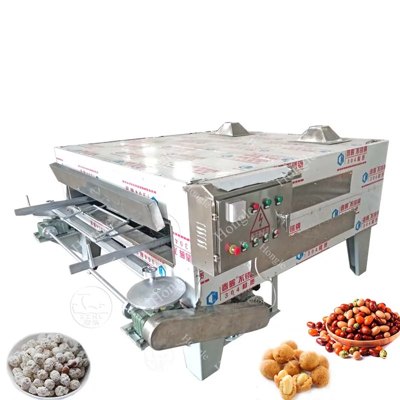 Rookbakken Geroosterde Pinda Oven Zwaai Belegde Cashew Macadamia Noten Cacao Bonen Rooster Machine
