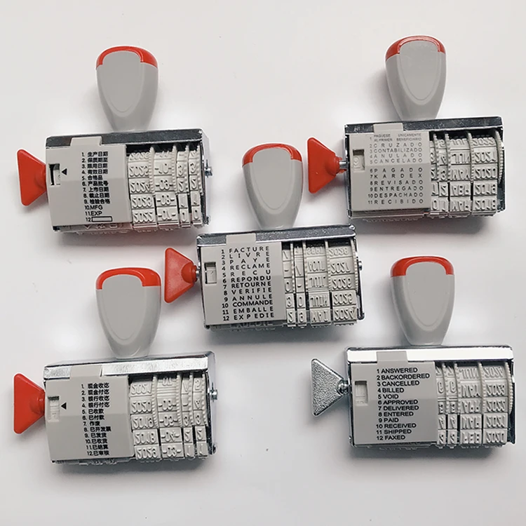 Alphabet Number Letter Rubber Stamp Digit Roller Adjustable Stamps Date