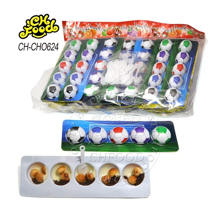 Halal Cartoon Football Ball Chocolate Candy with Mini Biscuit Chocolate Custom Wholesale for Children