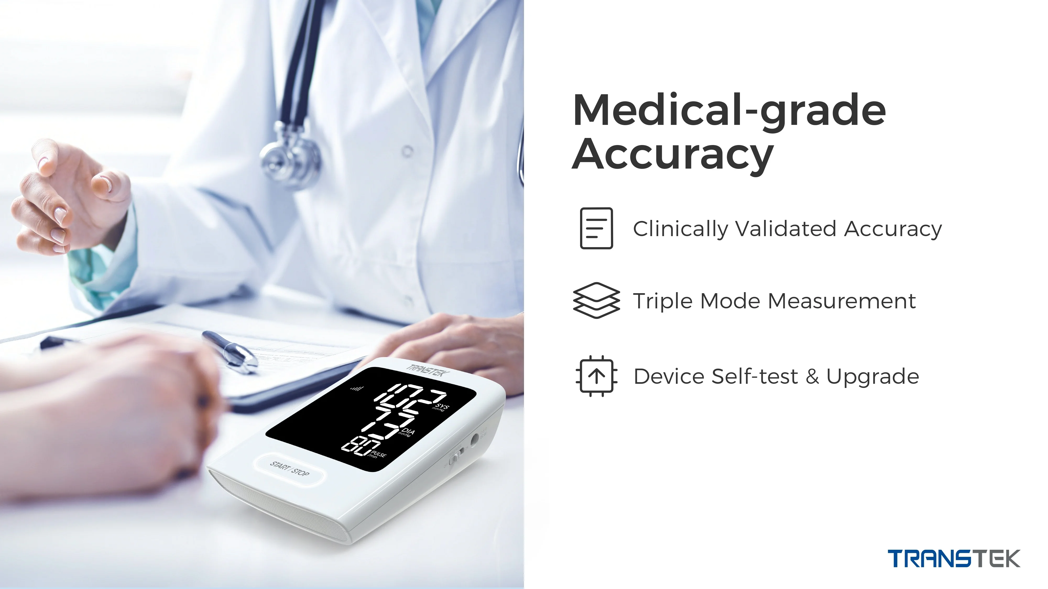 Transtek High Quality Customized Bp Machine 4G Blood Pressure Monitor with Ultra-silent Measuring Experience