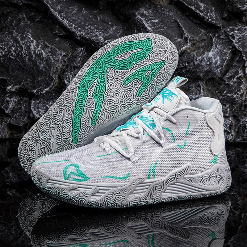 2025 New High-Top Lace-Up Basketball Shoes for Youth Students Sporty Breathable Cushioni aperçu 13