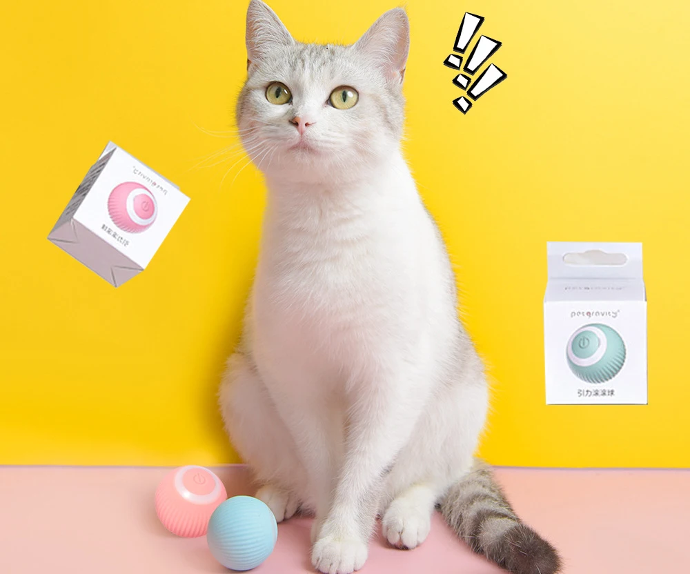 Intelligent Interactive Cat Toys Ball with LED Lights Automatic Moving Rolling Ball for Indoor Cats Cat Automatic Toy