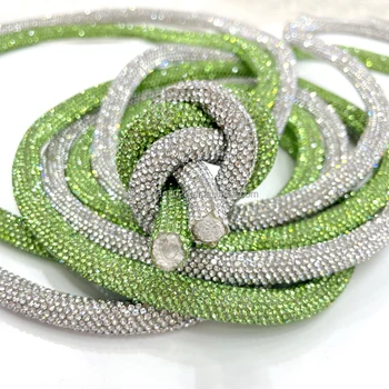 RE013 wholesale Shinny 10mm crystal strass rope cotton rhinestone rope bag accessories