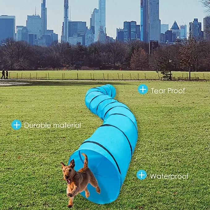 Blue Hdp 18 Ft Dog Agility Equipment Open Tunnel For Training And