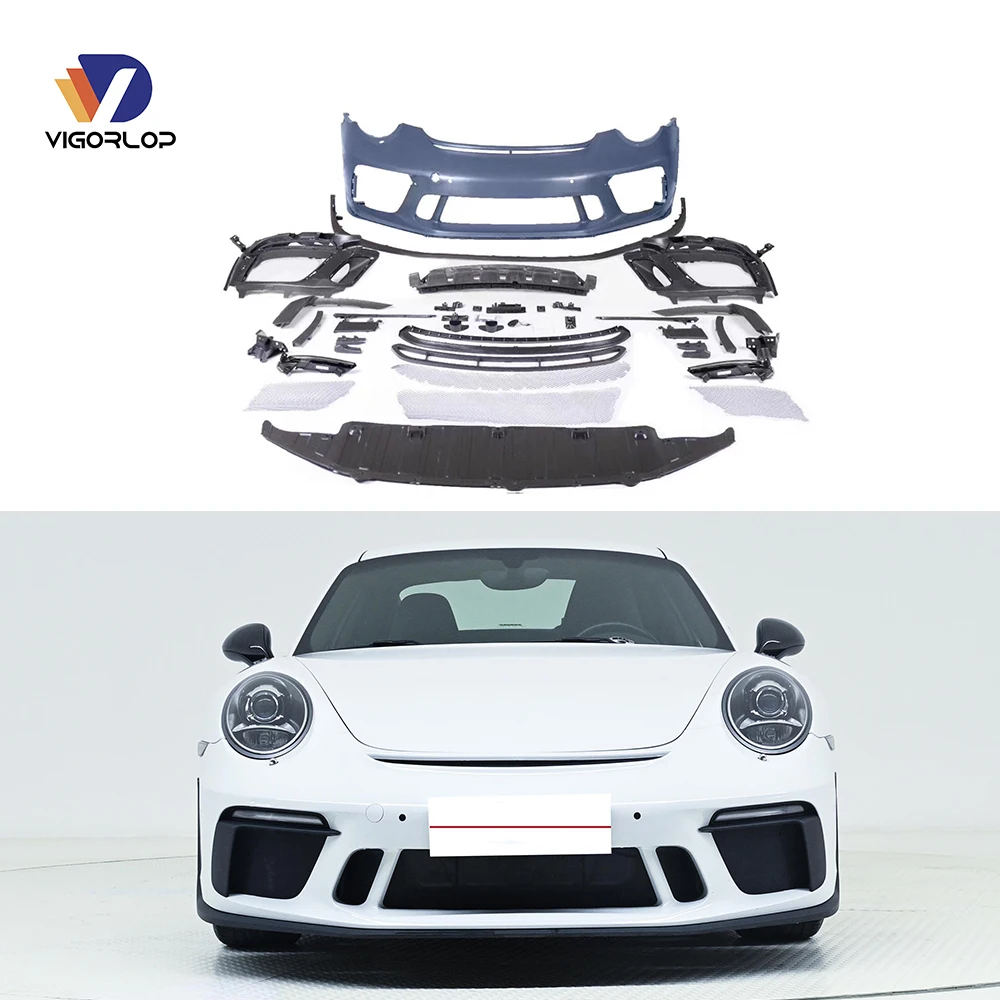 Front Bumper Assembly Car Bumpers Bodykit Body Kit For Porsche 991 911.1 911.2 2012-2019 Upgraded