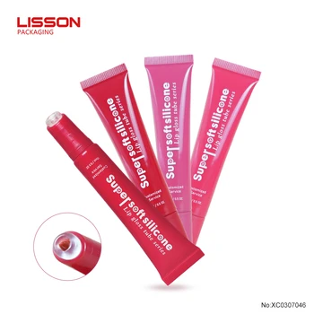 0-degree Soft Silicone Applicator Squeeze Lip Gloss Tube Lip Oil Makeup 10ml Tube Container Packaging with Rotary Switch