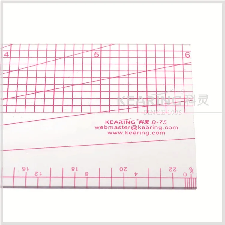 Kearing Flexible Multi Purpose Pattern Grading Ruler 30cm & 12inch With Sandwich Printed Protractor in the Center#B75