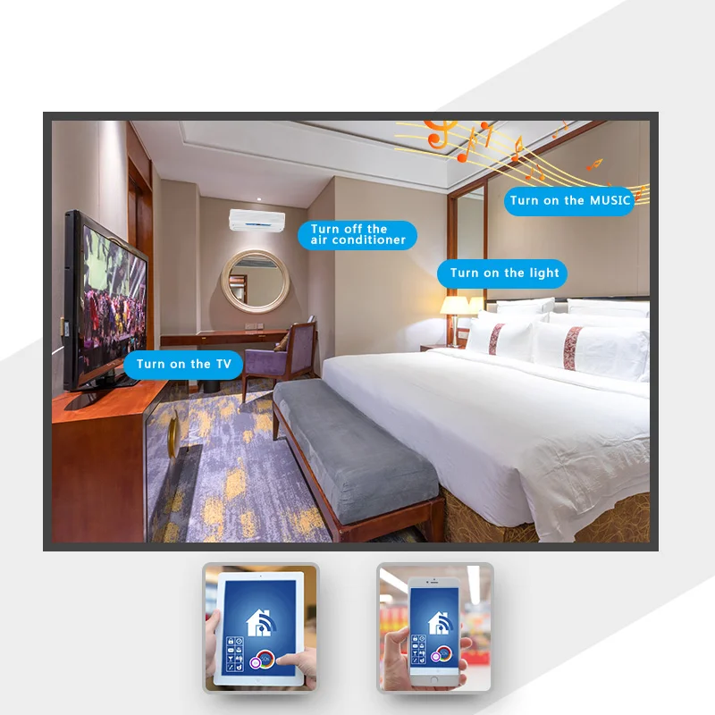 Hotel Guest Room Smart Lighting Control System, Wireless Remote Guest Room Management Access Control System With RCU
