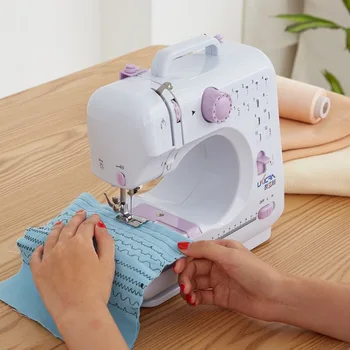 Mini Sewing Machine Portable Handheld Stitch Sewing Needlework Cordless Clothes Fabrics Hand Electric Sewing Machine Accessories