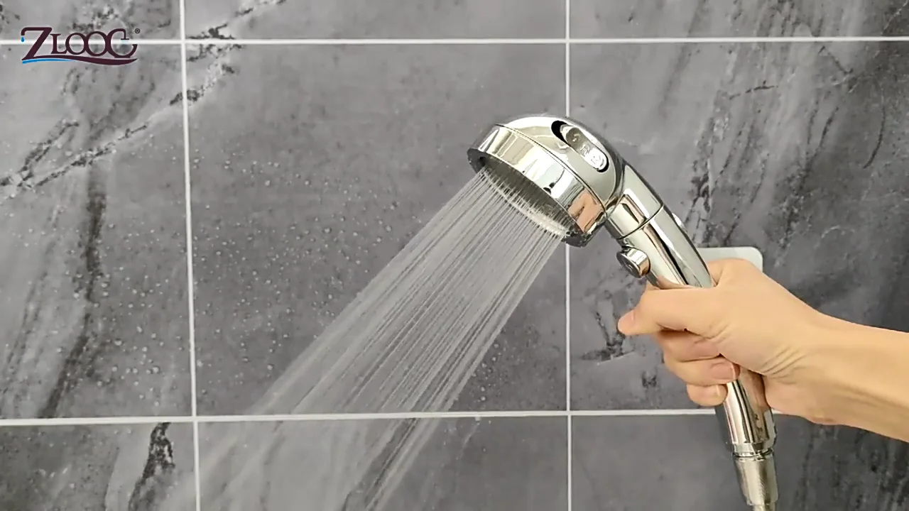 3 Modes High Pressure Chrome Detachable Hand Held Shower Head With