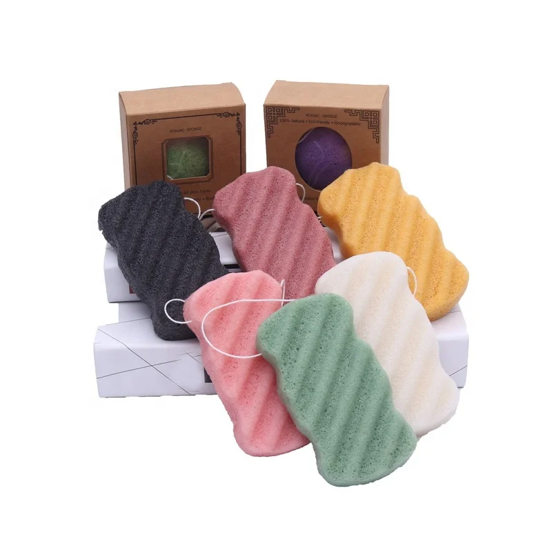 wholesale konjac body sponge individually packaged baby bath