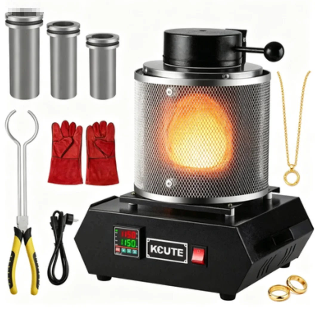 TEBAK High-temperature Metallurgical Experimental Melting Furnace, Digital Display Temperature-controlled Metal Melting Furnace