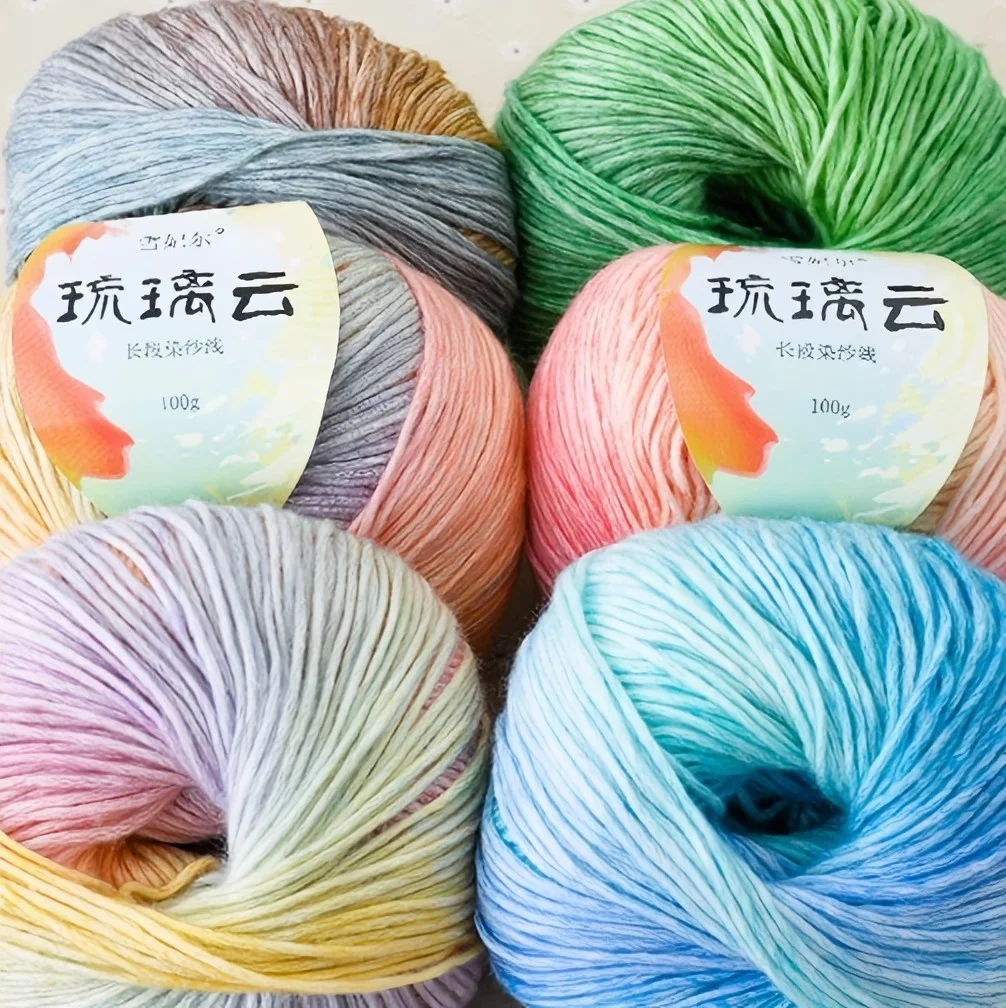 2025 Best Deal on Handmade Gradient Wool Knitting Cake Line Dyed Sprayed Wool for Sewing Weaving Eco-Friendly Recycled Material