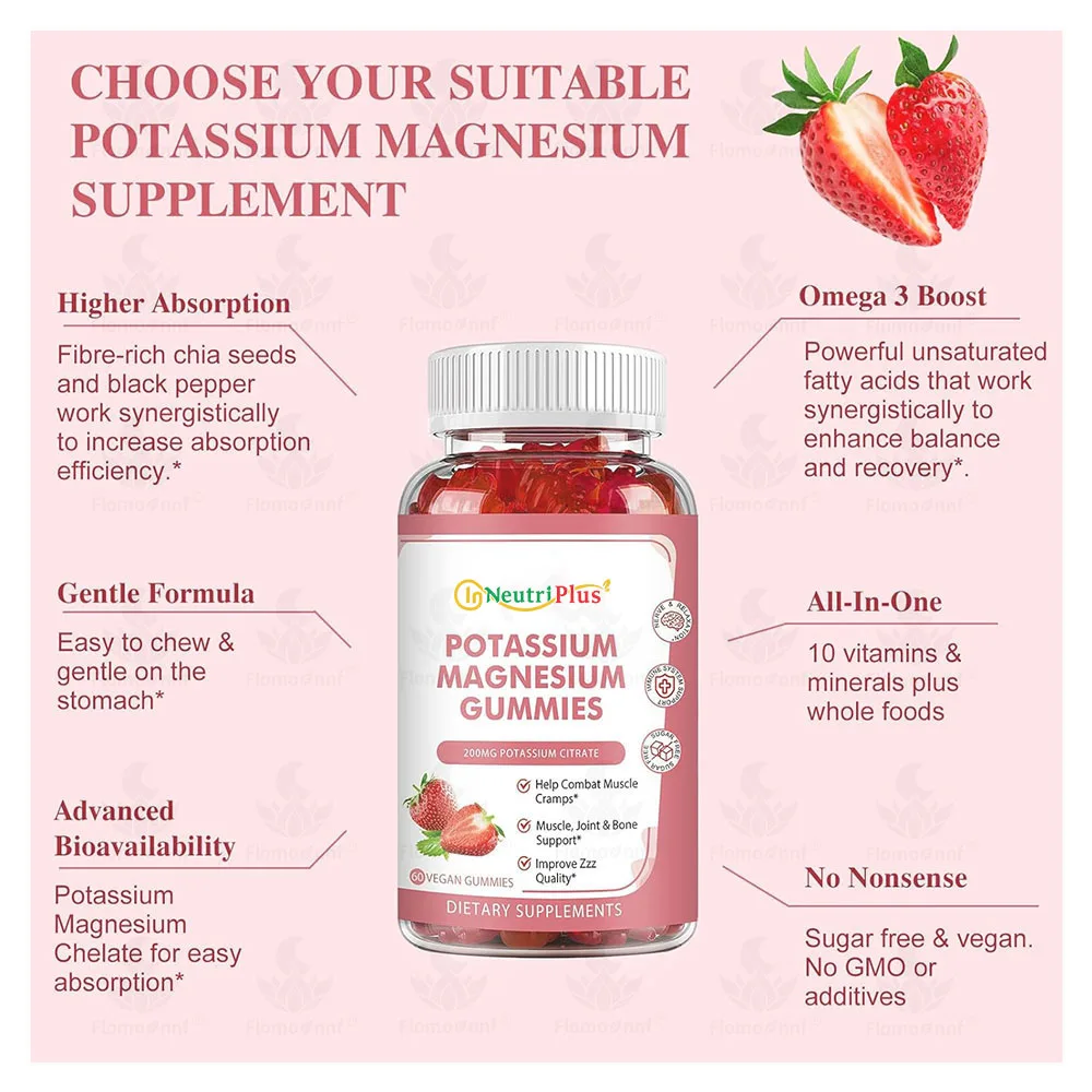 Haccp Factory Potassium Magnesium Supplement Gummies Plus Omega 3,B6