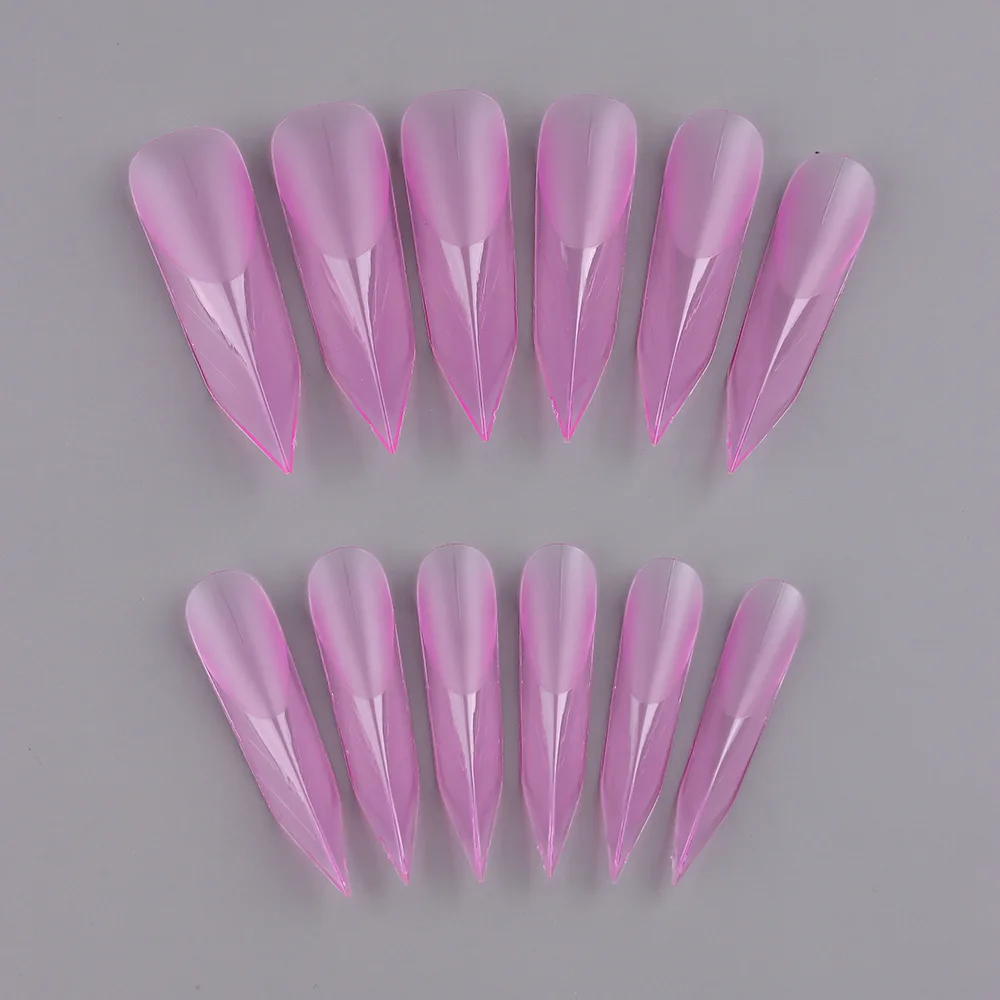 288Pcs High Quality Transparent Nail Forms Full Cover Colors 12 Styles Nail Dual Forms French Pink