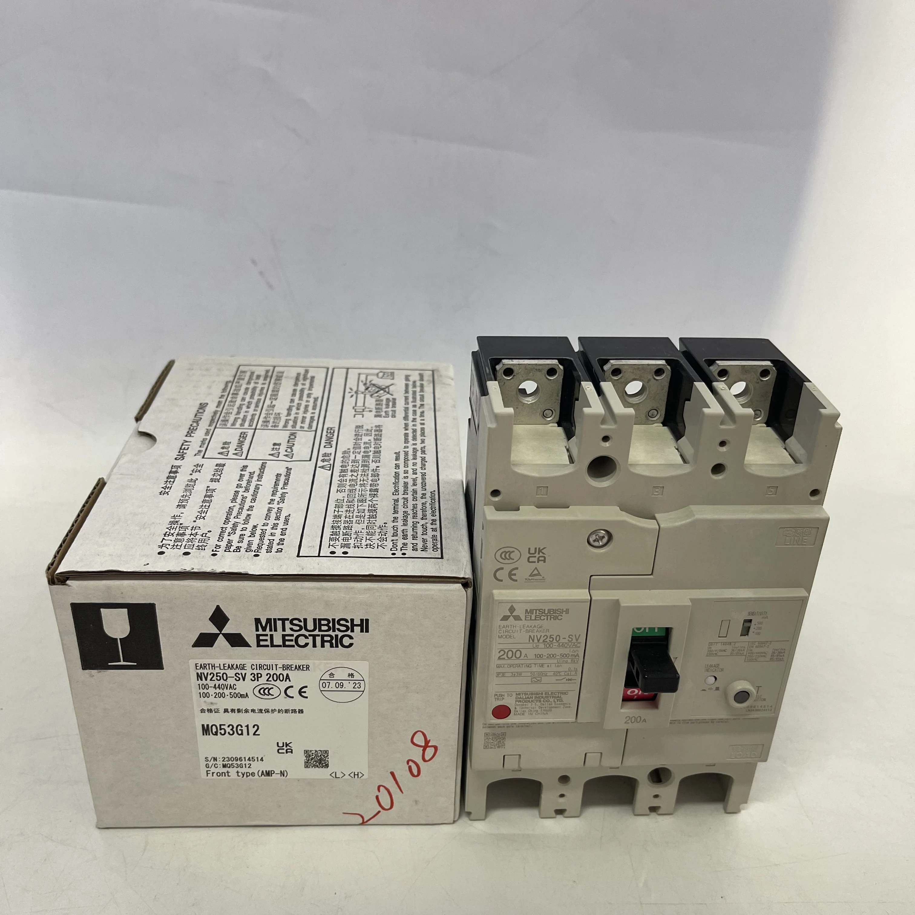 Mitsubishi Earth Leakage Circuit Breaker NV250-SV 3P 200A Mitsubishi Earth Leakage Circuit Breaker NV250-SV 3P 200A