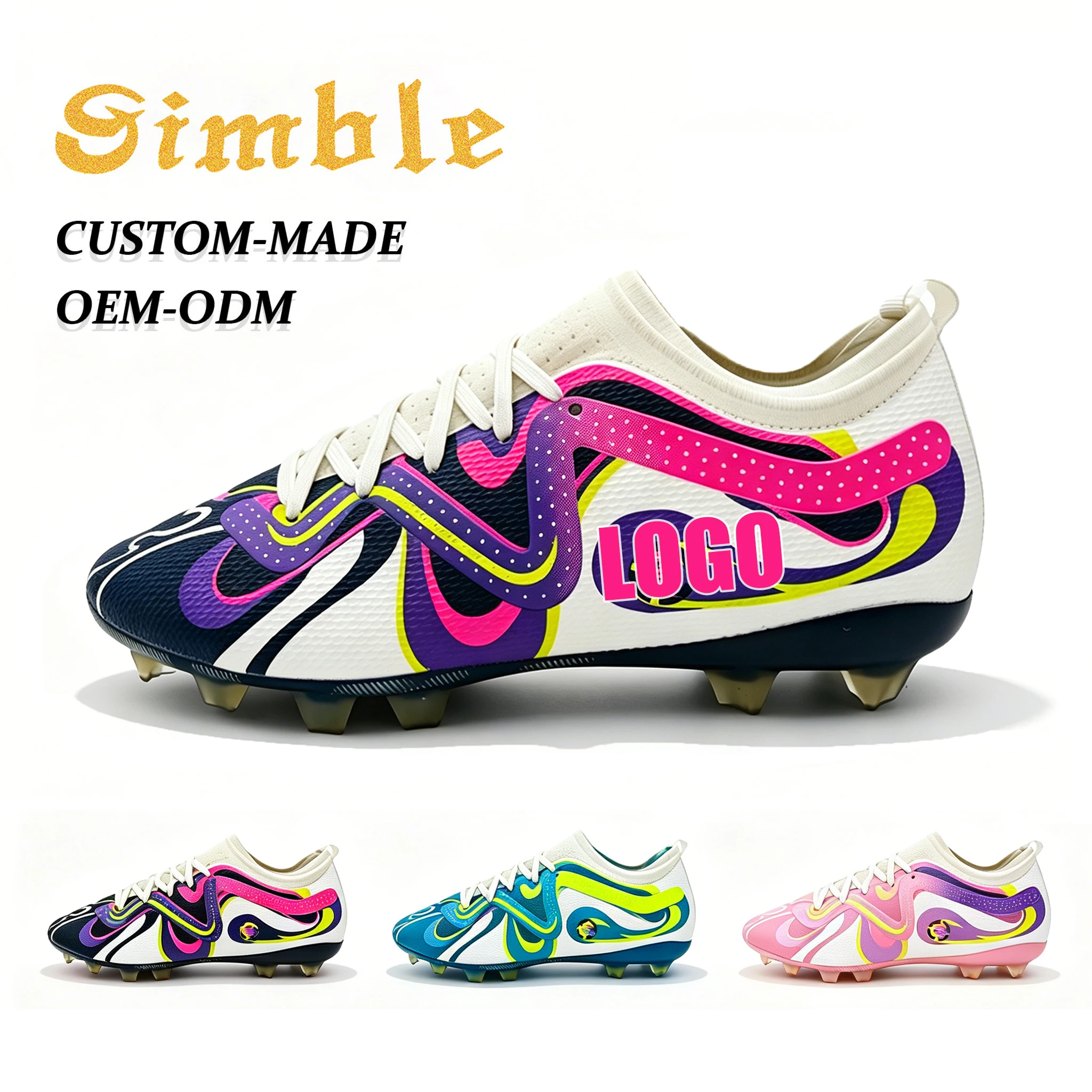Professional Custom Soccer Training Shoes Manufacturer Fashion TPU Long Spike Outdoor Sports Football Boots