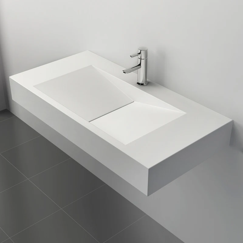 CK2028 Countertop Sinks Type and Single Hole Resin Stone Wall Mount Basin