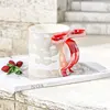 Pearl-effect bow-mug  red