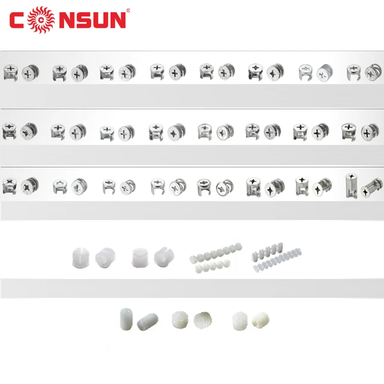 CONSUN 3 in 1 Screw Furniture Connection Metal Mini Fix Accessories