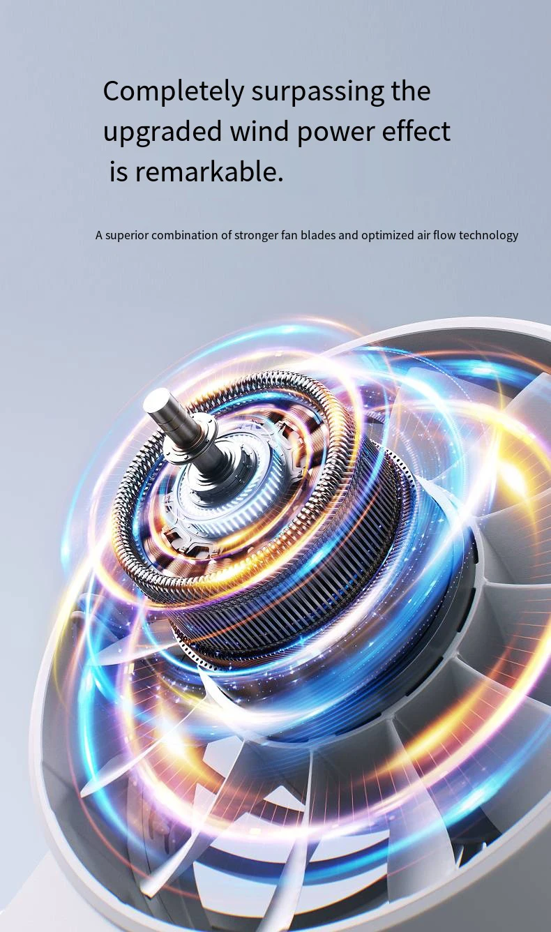 7800mAh Solar Portable Fan with Brushless Motor,USB-C Charging,4-Speed & LED Light/CE/FCC/ROHS Certified for Outdoor Camping