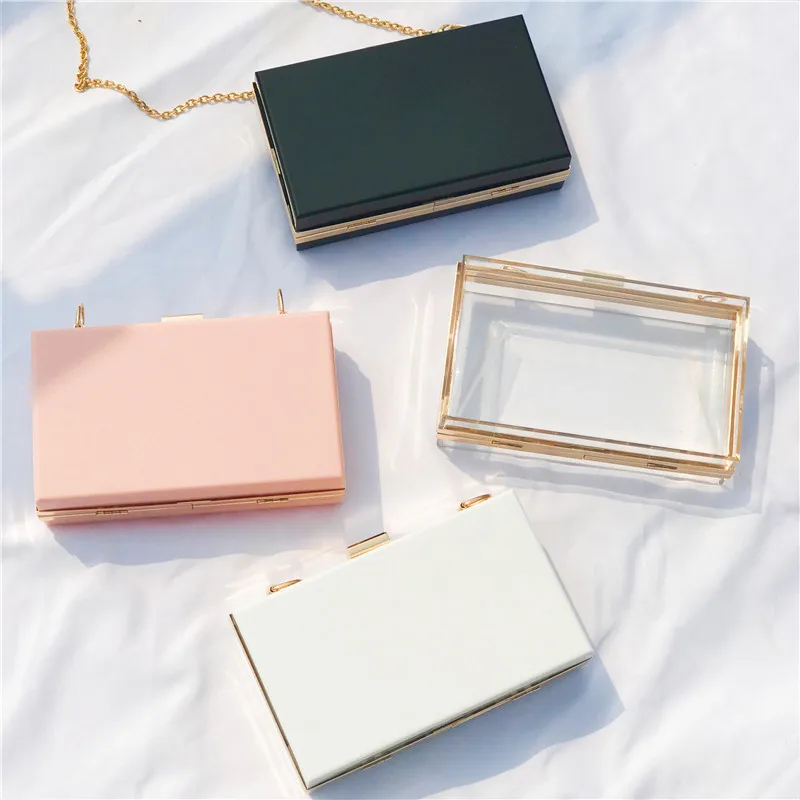 Bolso Acrílico Transparente Cadenas Mujer Caja Bolsa Bolso - NewChic