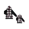 Red buffalo plaid body + solid black sleeves