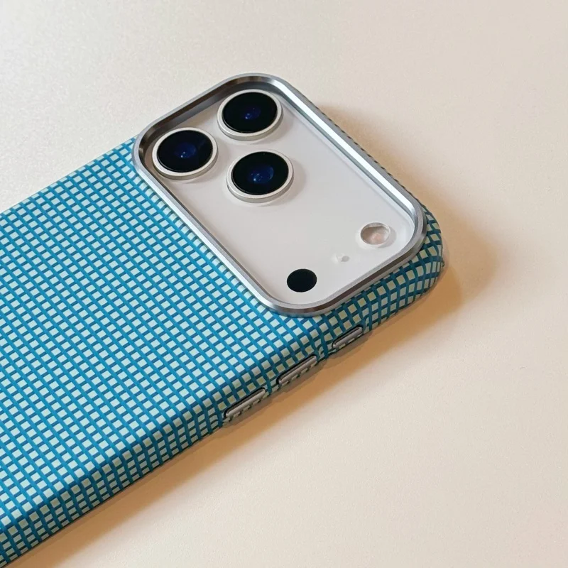 Hot Seller Frosted Carbon Fiber Textured Magnetic Phone Case for iPhone 17 15 16 Pro Max Metal Lens Frame Shockproof Hard Cover