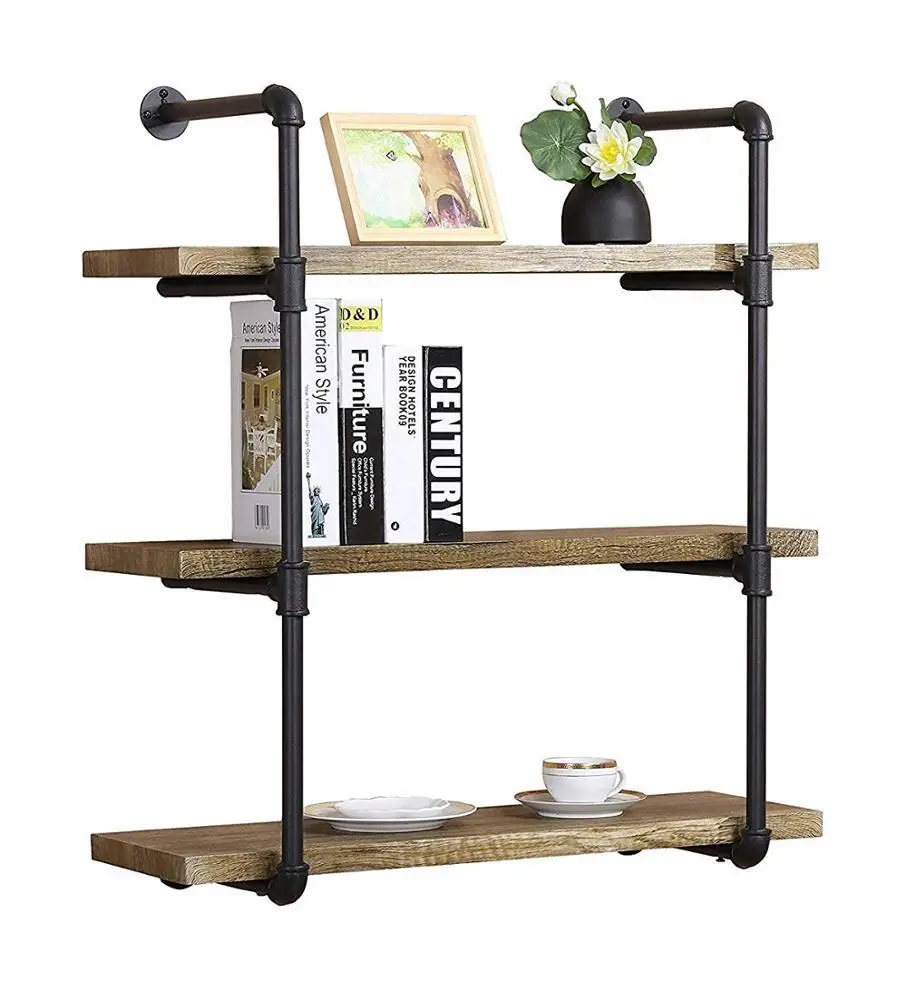 Tubi Industriali Da Parete Per Appendini E Scaffali | Kit Da 6 Pezzi Da 30 Cm, Colore Nero, Stile Vintage, Con Viti E Tasselli, Per Abiti E Mensole