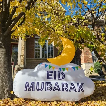 Islam Two-sided Crescent Moon Ramadan Inflatable Decoration Eid al-Fitr Courtyard Luminous inflatable mosque