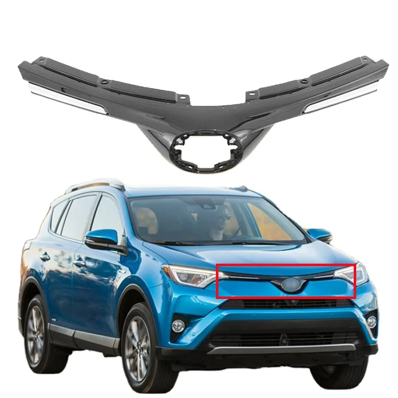 المصد الأمامي لجسم السيارة من Saivis شبكة علوية سوداء شبكة سوداء علوية لسيارة Toyota RAV4 2016 2017 2018