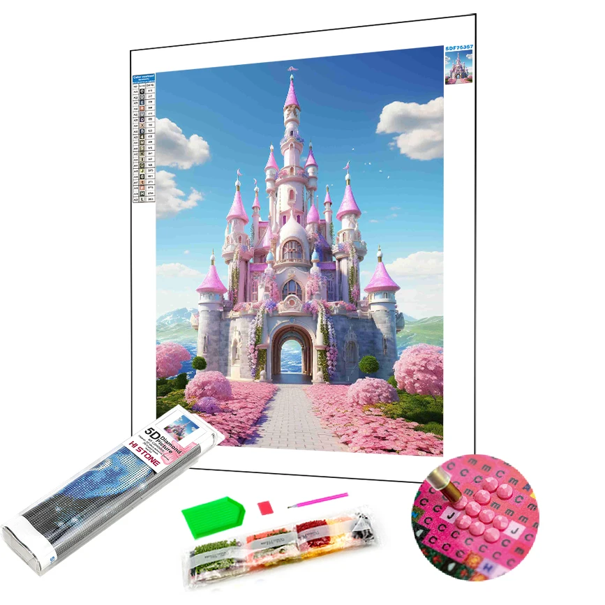 Beautiful Castle Handmade DIY Customized 5D Diamond Painting Embroidery ...