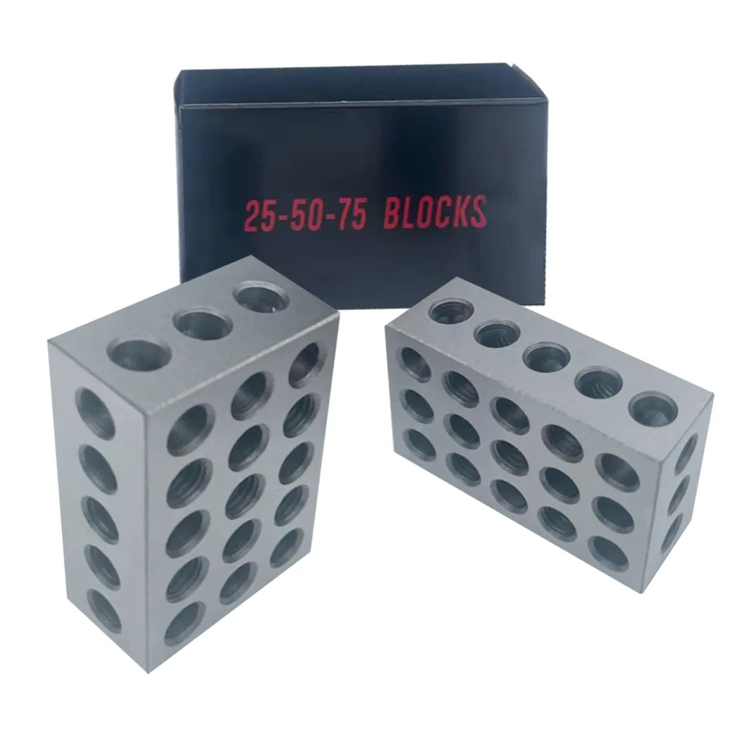 Ultra Precision 2-4-6 Machinist Block Set 1 Pair 23 Holes 50*100*15 Size 0.0002\" High-Precision Matched for Milling Machine