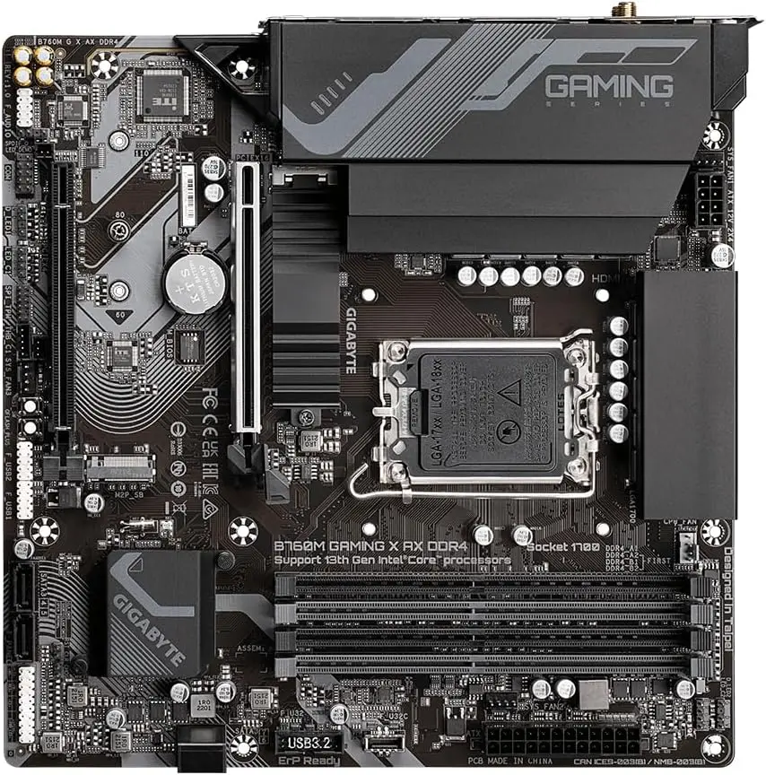 B760M Gaming X AX DDR4 LGA 1700 M-ATX 主板 4x 128GB 2x PCI-E X16 M.2 3x USB 3.2 Double Memory Channel 4
