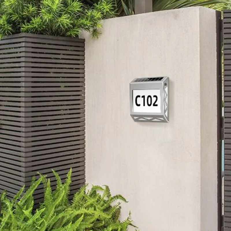 House Street Address Light Number Led Solar Power Light Sign House Door ...