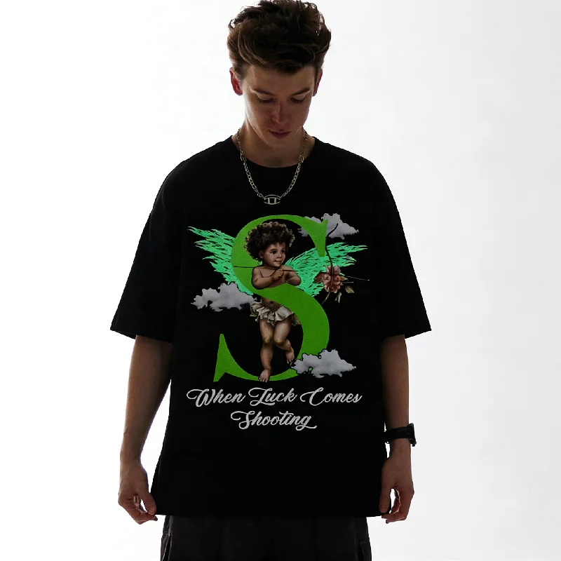 100% Cotton Glow in the Dark Oversized Knitted Reflective Printing T-Shirt for Night Events Running Men Jogging gallery 6