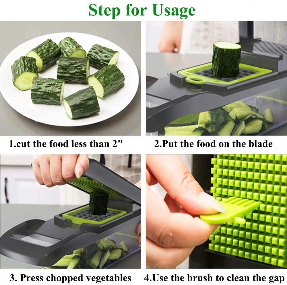 Source Vegetable Chopper Spiralizer 12 in 1 Vegetable Slicer Onion Chopper  with Container Pro Food Chopper Gray Slicer Dicer Cutter on m.